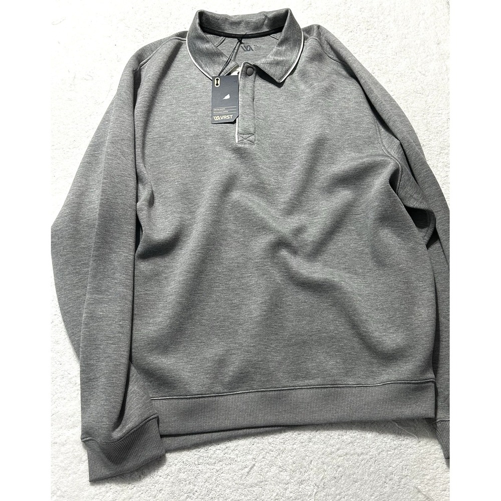 VRST Pinnacle Rugby Polo Sweatshirt Men's XL Heather Gray (A7)